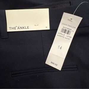 Ann Taylor The Ankle Pants in Navy Blue Size 14 NWT